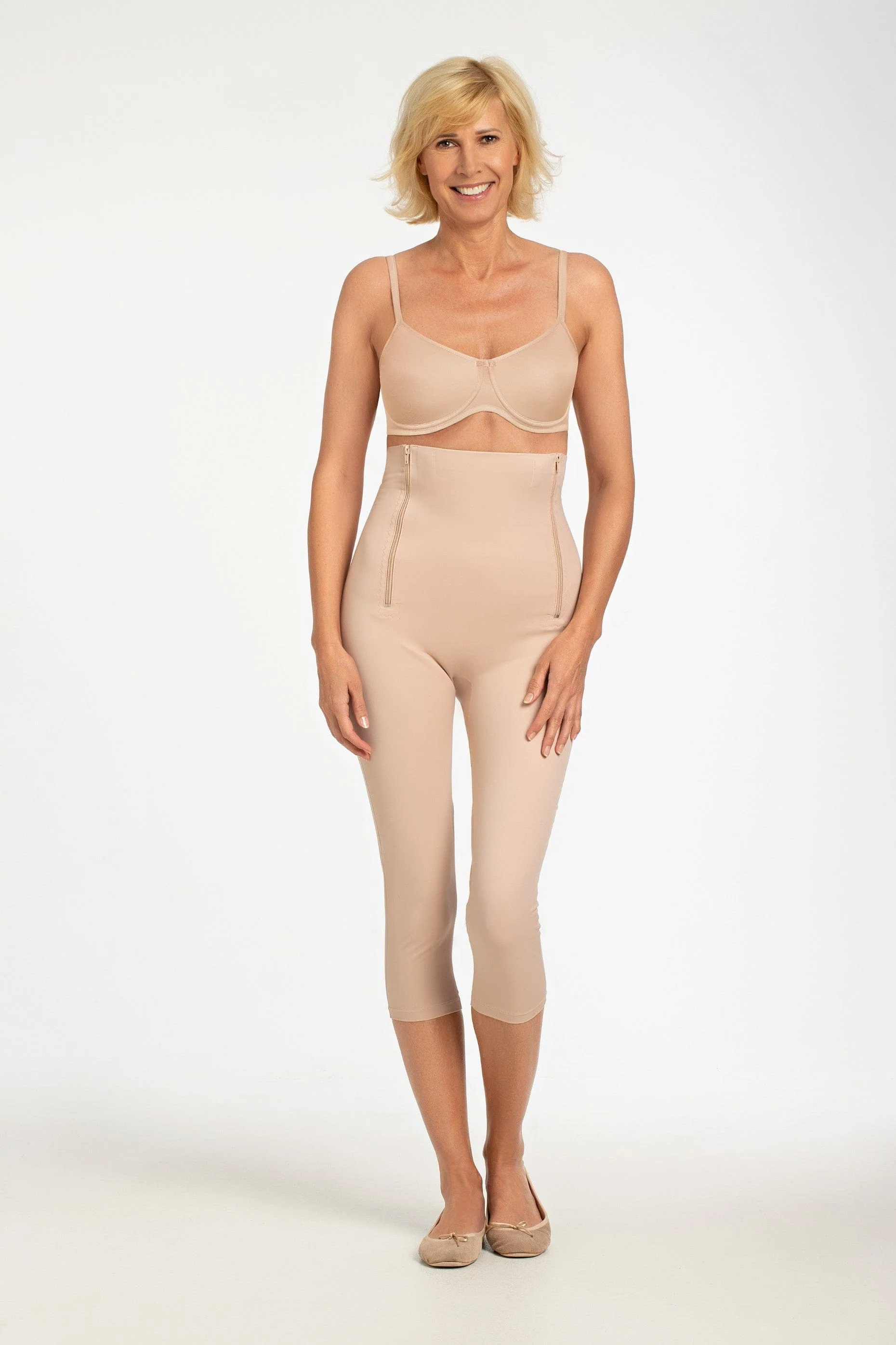 Compressie Bermuda 2-ZIP-BO NUDE
