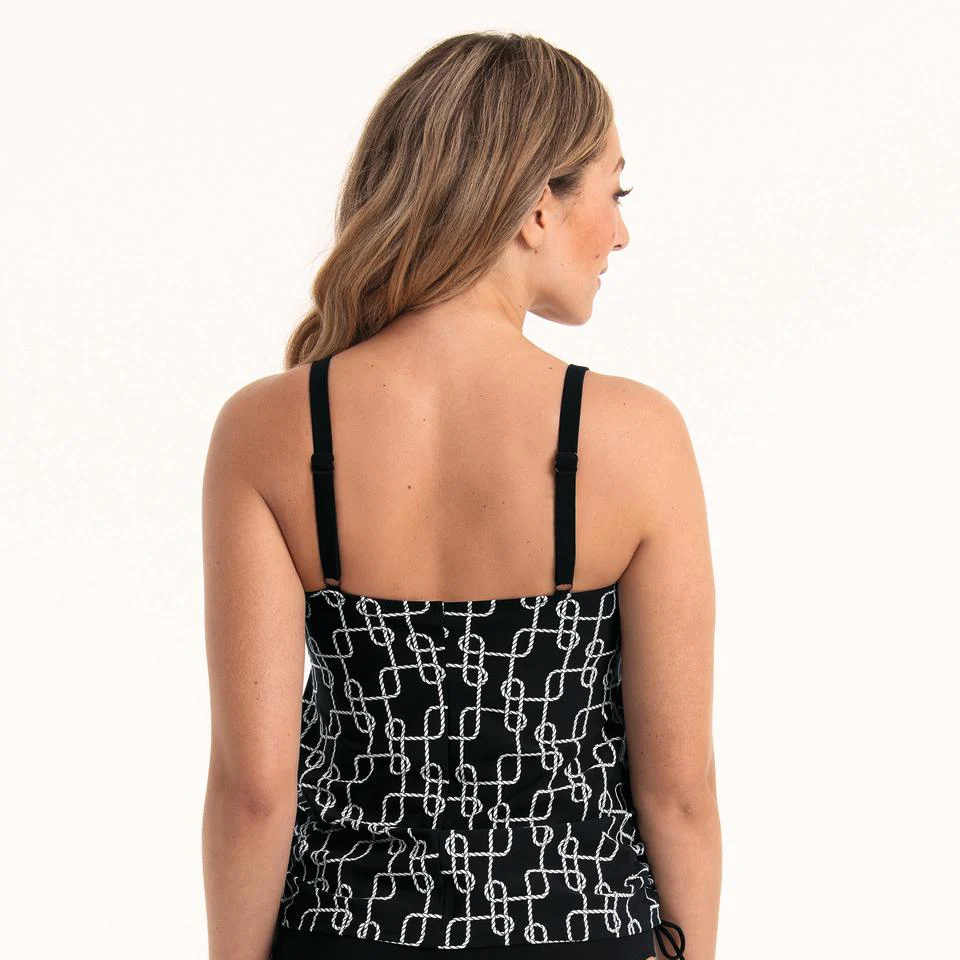 Elegance Charm Tankini Top 8399-1 Zwart/Wit - Image 2