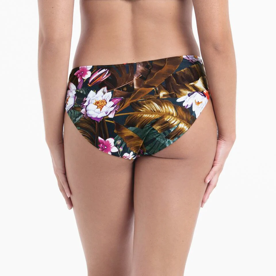 Botanical Love Bikini Slip 8401-0 Dark Olive/Black - Image 2