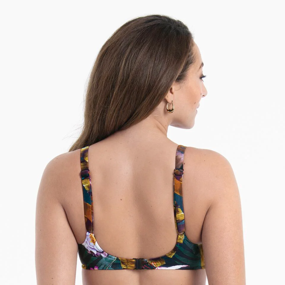 Botanical Love Bikini Top 8401-1 Dark Olive/Black - Image 2