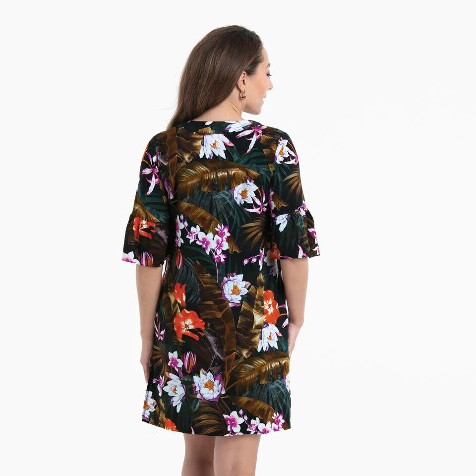 Botanical Love Tuniek 8111 Dark Olive/Black - Image 2