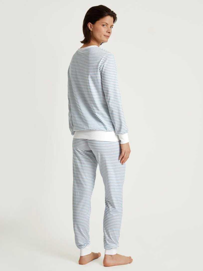 Cotton Stripes Pyjama 48591 Licht Blauw - Image 2