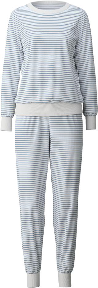 Cotton Stripes Pyjama 48591 Licht Blauw - Image 3