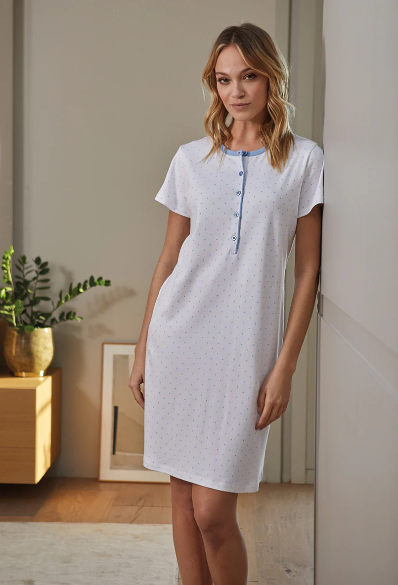 Charlotte Nachthemd lange mouw Charl-22 Beige
