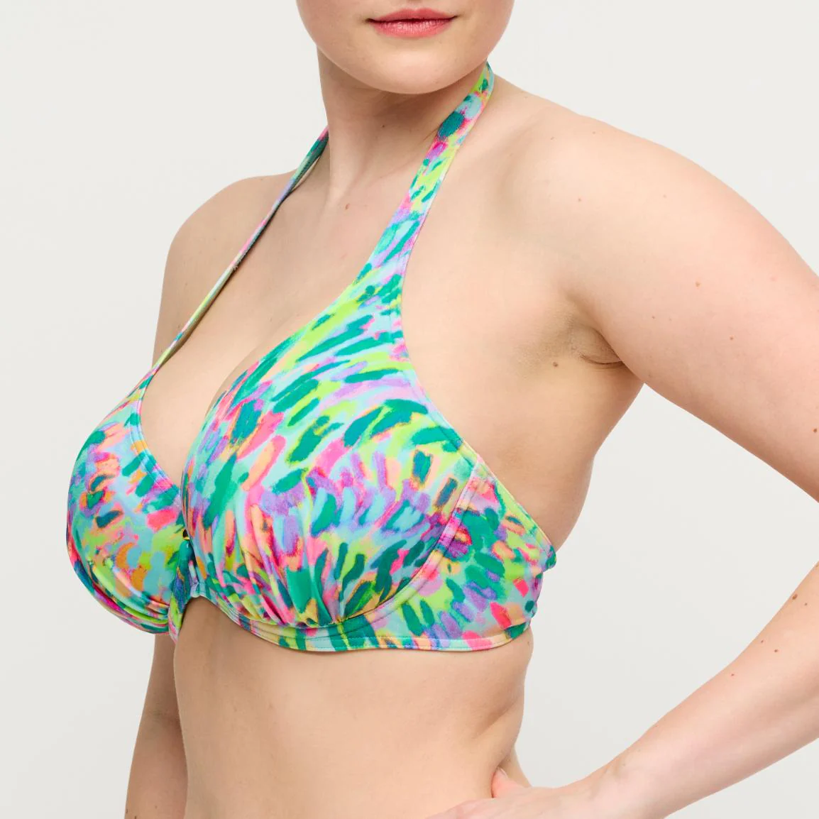Douala Plunge Bikini Top Halve Mousse Cup 4014019 Impressionist Summer - Image 4