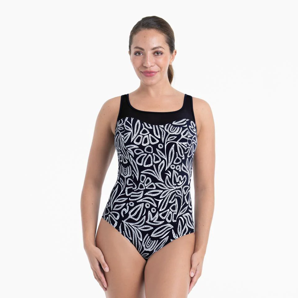 Flower Dots Prothese Badpak 6238 Marine-Wit