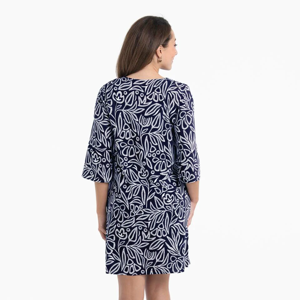 Flower Dots Tuniek 8134 Marine-Wit - Image 2
