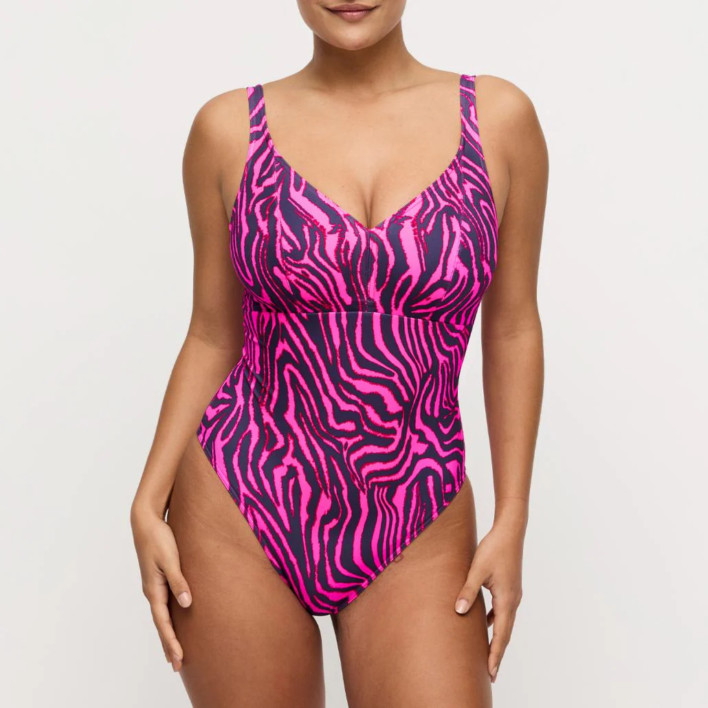 Malabo Plunge Badpak zonder Beugels 4013737 Hot Pink Zebra