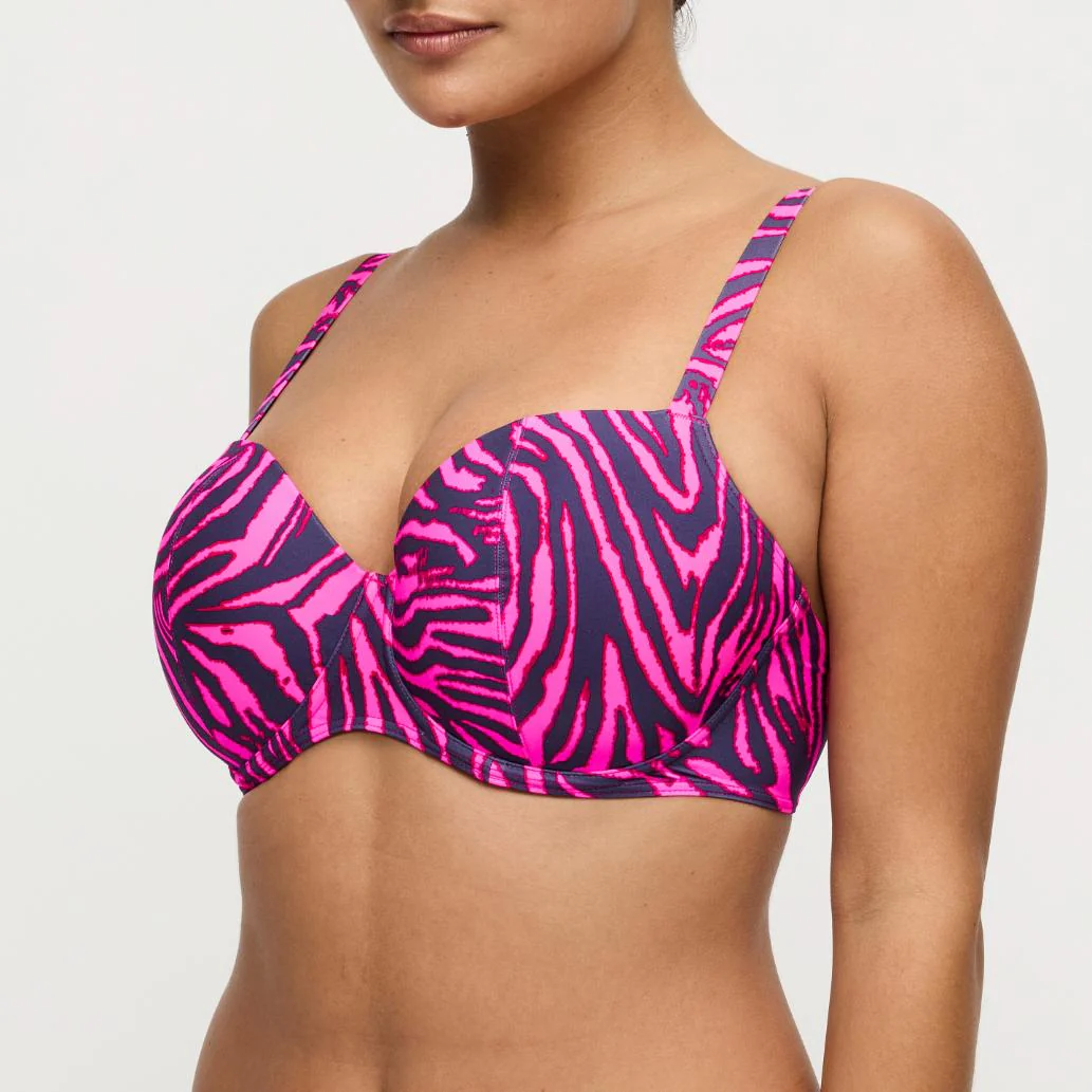 Malabo Voorgevormde Balconette Bikini Top 4013716 Hot Pink Zebra - Image 2