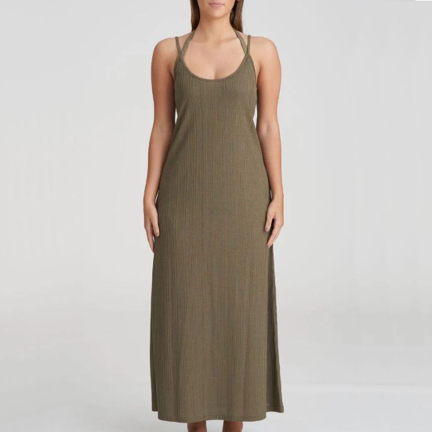 Tinjis Badmode Lange Jurk 1006994 Golden Olive