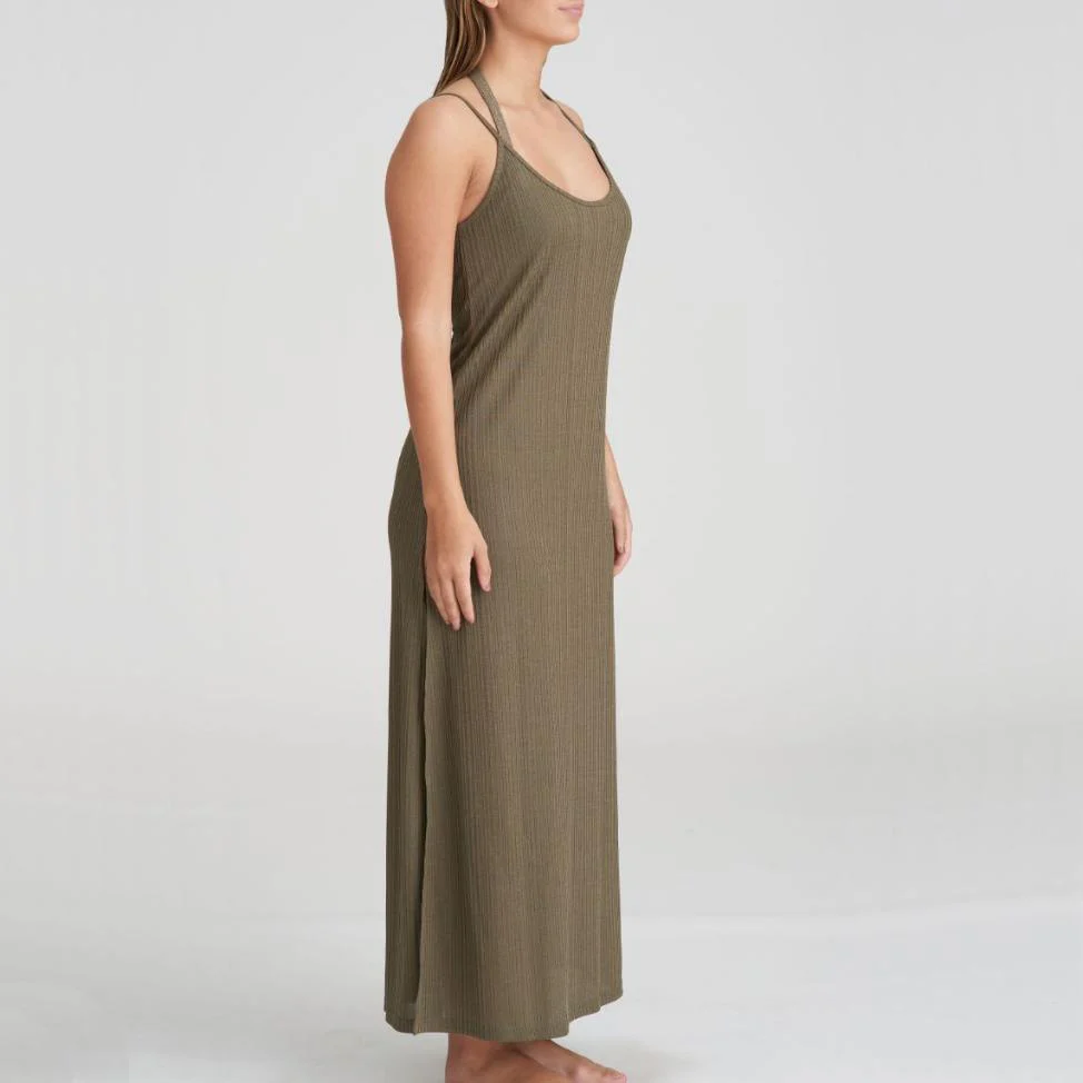 Tinjis Badmode Lange Jurk 1006994 Golden Olive - Image 2