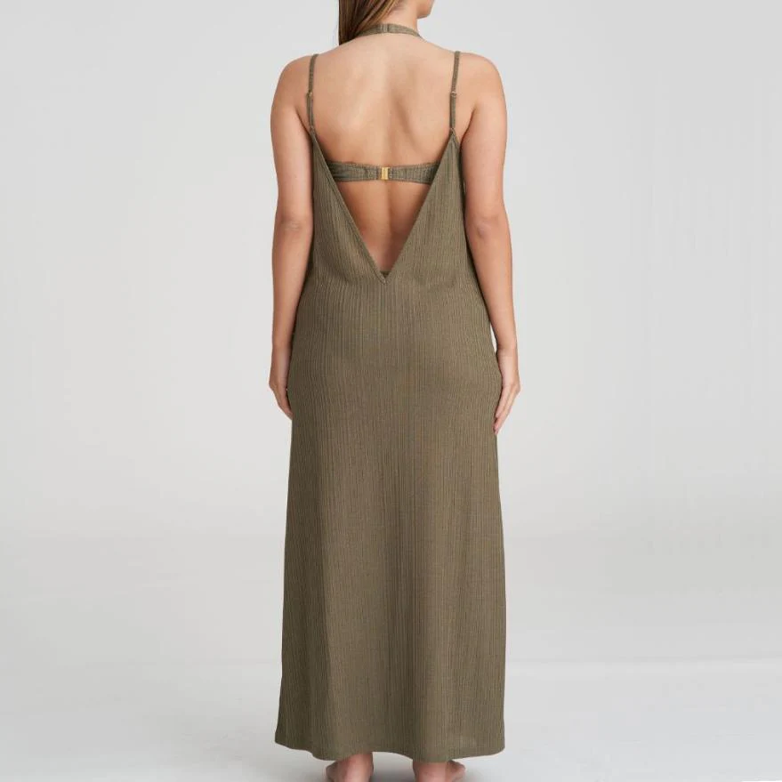 Tinjis Badmode Lange Jurk 1006994 Golden Olive - Image 3