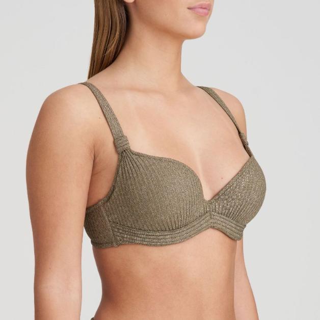 Tinjis Voorgevormde Plunge Bikini Top 1006916 Golden Olive - Image 3