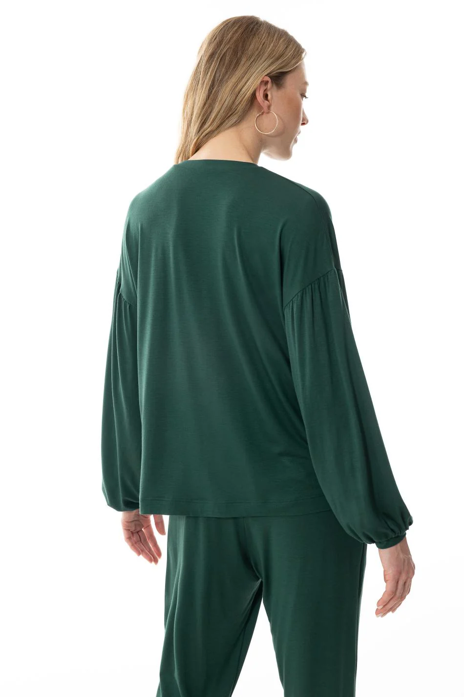 Mey Sleep Shirt lange Mouw 17341 447 Green Leaves - Image 2