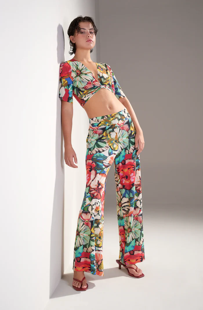 Flower Print Pantalon Pitta 69 Multicolor