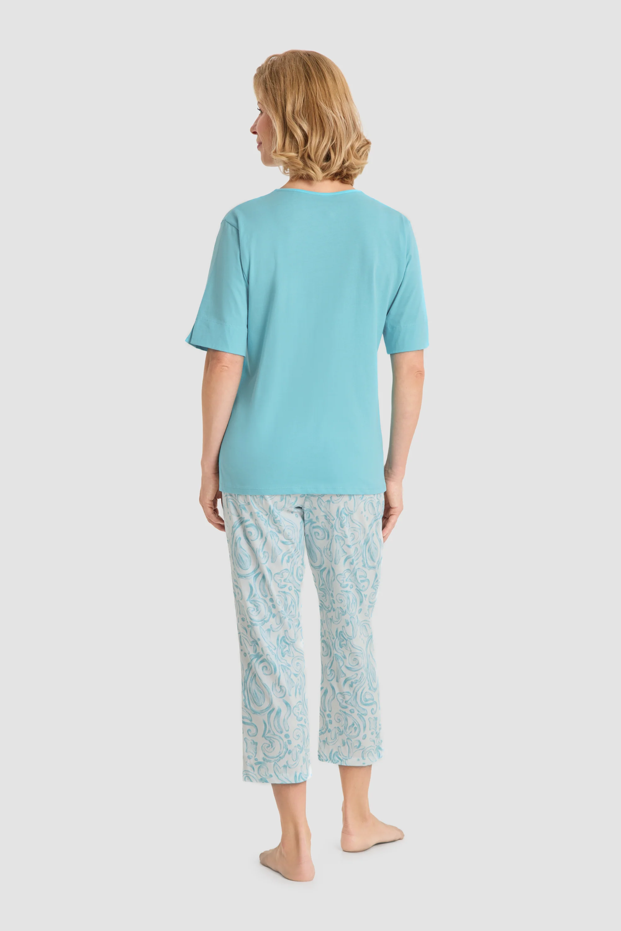 Paisley Pyjama 1263044 Aqua - Image 2