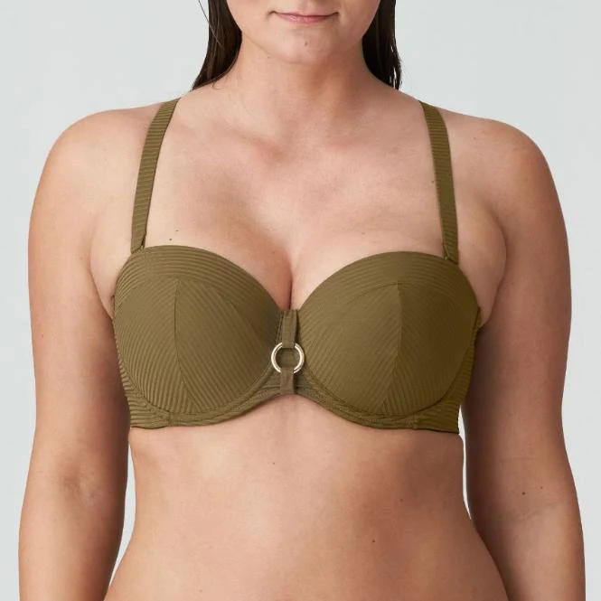 Sahara Voorgevormde Strapless Bikini Top 4006317 Olijf