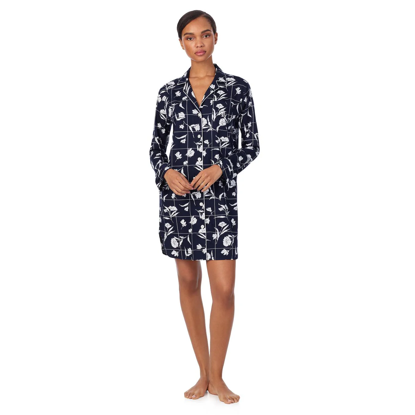 Navy Print Nachthemd ILN32399 Blue