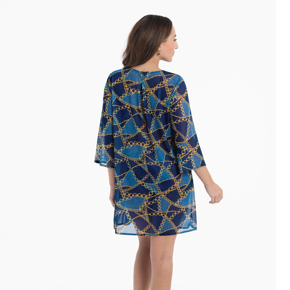 Sea Chains Kaftan 8185 Blue Denim - Image 2