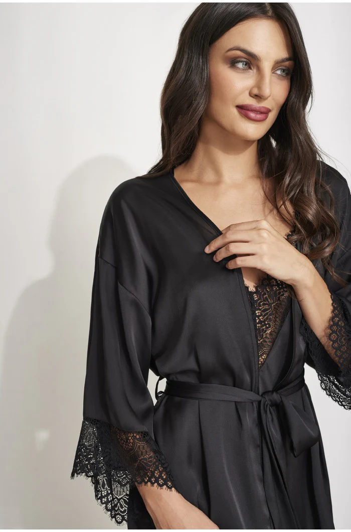 Satijn Kimono 90871 Zwart - Image 3