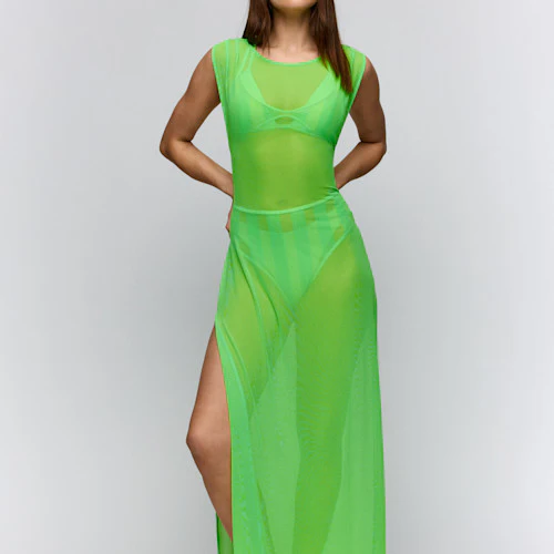Sha Badmode Lange Jurk 3601170 Neon