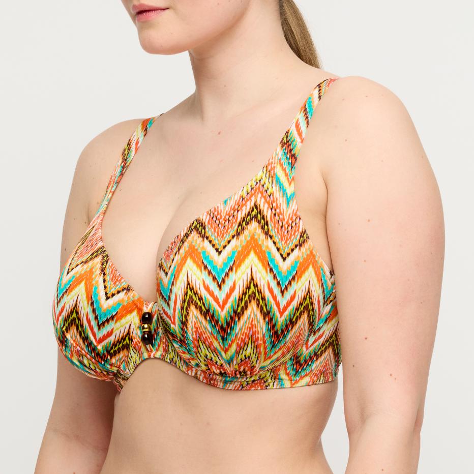Tubou Plunge Bikini Top Halve Mousse Cup 4013819 Ikat Summer - Image 3