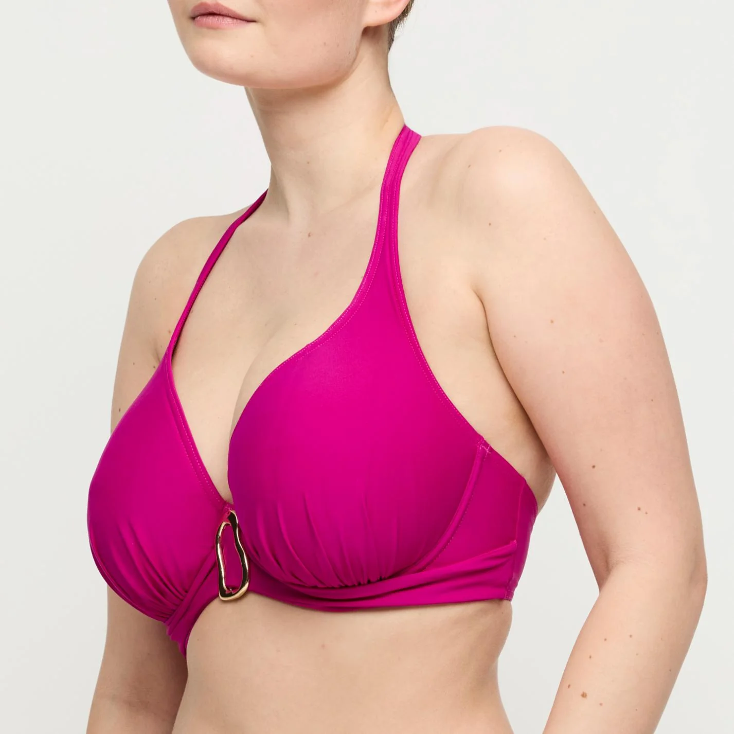 Uvita Voorgevormde Plunge Bikini Top 4013519 Deep Magenta - Image 4